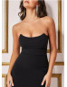 Strapless Black Jersey Alluring Party Dress
